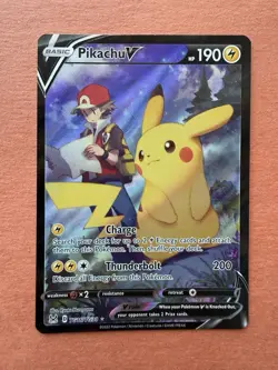 Pikachu V Lost Origin Trainer Gallery TG16 Card has Small Creases - Image 1