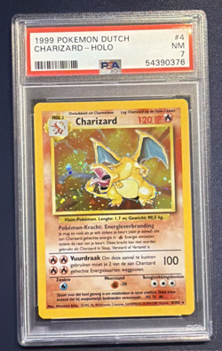Pokemon Charizard Holo Base Set Card 4/102 1999 DUTCH PSA 7 - Image 1