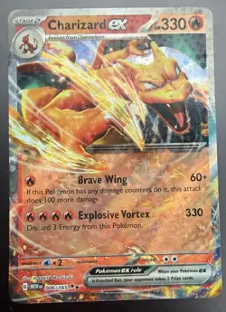 Pokemon TCG Charizard EX Scarlet & Violet Holo Double Rare Card 006/165 - Image 1