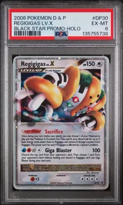 2008 Pokemon Diamond & Pearl Black Star Promo Holo Card DP30 Regigigas LV.X Psa - Image 1