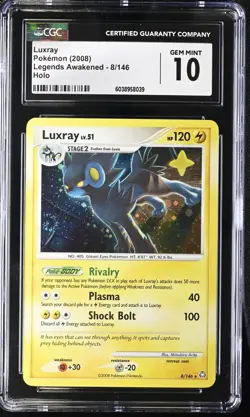Luxray 8/146 Legends Awakened Holo CGC 10 GEM MINT (POP 3) SWIRL Pokemon Card - Image 1