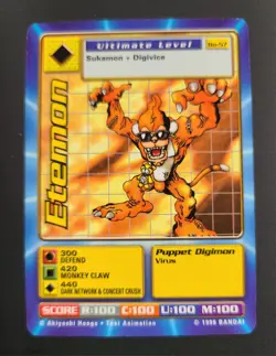 1999 Digimon Card Etemon #BO-57 - Image 1