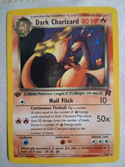 2000 Team Rocket 1st Edition Dark Charizard 4/82 Holo WOTC Pokemon Rare NM - Image 1