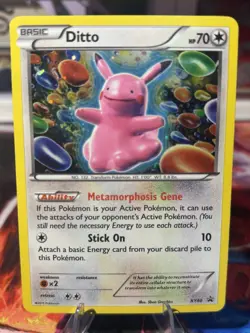 Pokemon 2015 XY Black Star Promo Ditto XY40 Cosmos Holo Rare Lightly Played - Image 1
