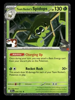 Team Rocket's Spidops Prize Pack Series 020/182 Pokemon Cosmos Holo NM Kasai - Image 1