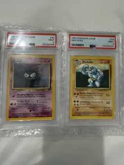 1999 Pokemon Base Set Abra #43 Kadabra #32 Gastly #50 Machoke Magnemite PSA 9 - Image 3