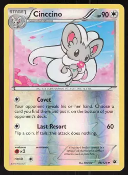 Cinccino 88/124 Uncommon Fates Collide Pokemon Reverse Holo Lightly Played - Image 1