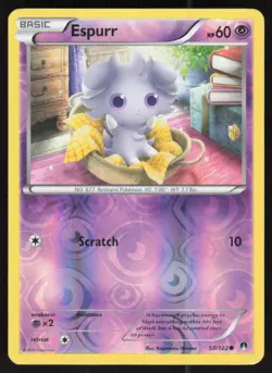 Espurr 58/122 Common BREAKpoint Pokemon Reverse Holo Lightly Played - Image 1