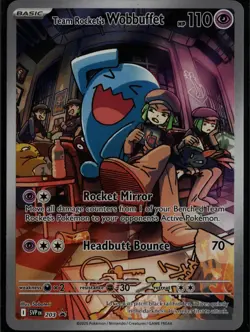 Team Rocket's Wobbuffet 203 Holo Promo Scarlet & Violet Promo Pokemon Near Mint - Image 1