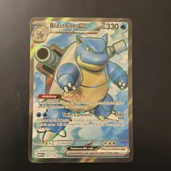 Pokemon Blastoise ex 184/165 Sv 151 Ultra Rare Full Art Holo NM - Image 1