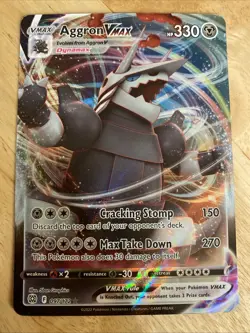 Pokemon TCG Aggron Vmax 097/172 SWSH09: Brilliant Stars Ultra Rare Near Mint - Image 1
