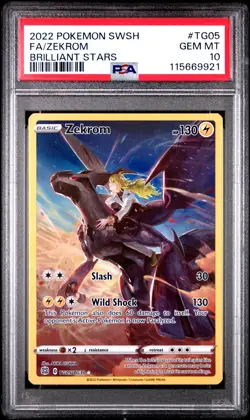 2022 Pokemon Sword & Shield Brilliant Stars Fa/Zekrom Brilliant Stars PSA 10 - Image 1