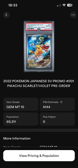 2022 POKEMON JAPANESE SV PROMO #001PIKACHU SCARLET/VIOLET PRE-ORDER - Image 3