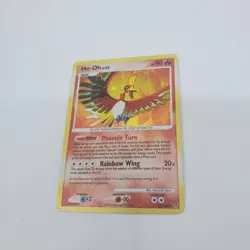 Pokemon TCG Ho-Oh 10/132 Secret Wonders Holo Rare 2007 Swirl, Beat up Heavy Play - Image 1