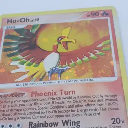 Pokemon TCG Ho-Oh 10/132 Secret Wonders Holo Rare 2007 Swirl, Beat up Heavy Play - Image 2