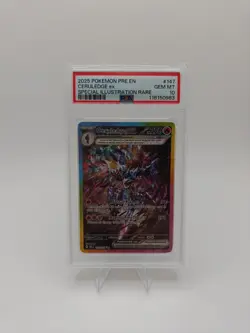 2025 POKEMON PRISMATIC EVOLUTION ILLUSTRATION RARE CERULEDGE EX #147/131 PSA 10 - Image 1