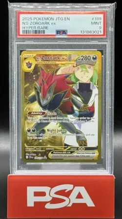 2025 POKEMON JTG EN-JOURNEY TOGETHER 189 N'S ZOROARK EX HYPER RARE PSA 9 - Image 1