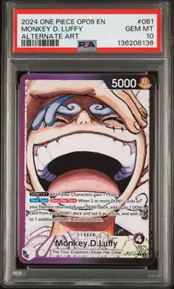 2024 One Piece OP09 EN Alternate Art #061 Monkey D. Luffy PSA 10 GEM MINT - Image 1