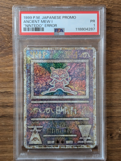 1999 Pokemon Japanese Promo PSA 1 Ancient Mew I Holo Nintedo Error - Image 1