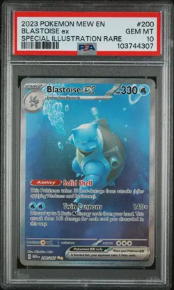 PSA 10 GEM MINT Blastoise EX 200/165 SV:151 English SIR Pokemon Card - Image 1
