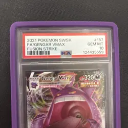 2021 POKEMON SWORD & SHIELD FUSION STRIKE #157 FA/GENGAR VMAX PSA 10 - Image 3