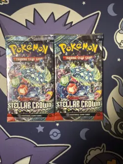 Pokemon TCG Stellar Crown Booster Packs SEALED 2 Packs - Image 1