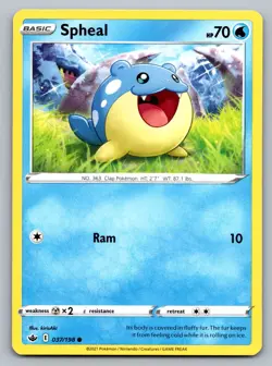 Pokemon TCG SWSH06: Chilling Reign Spheal 037/198 - Image 1