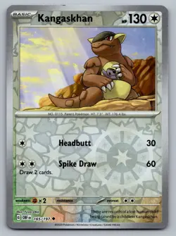 Pokemon TCG SV03: Obsidian Flames Kangaskhan 165/197 Reverse Holo - Image 1