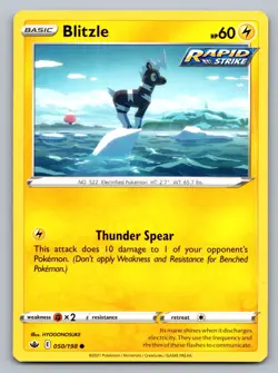 Pokemon TCG SWSH06: Chilling Reign Blitzle 050/198 - Image 1