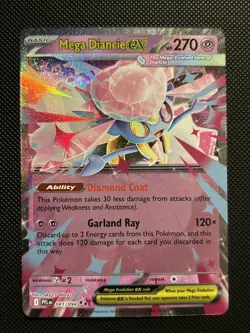 Mega Diancie ex 041/094 Me02: Phantasmal Flames Holo Pokemon TCG NM - Image 1