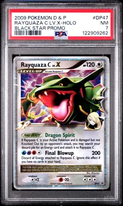 PSA 7 Rayquaza C Lv. X DP47 Pokemon TCG Diamond & Pearl Black Star Promo PSA 7 - Image 1