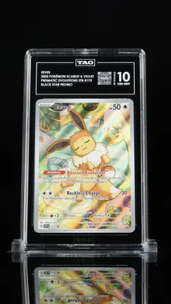 TAG 10 Eevee Black Star Promo #173 Pokemon Prismatic Evolutions ENGLISH GEM MINT - Image 1