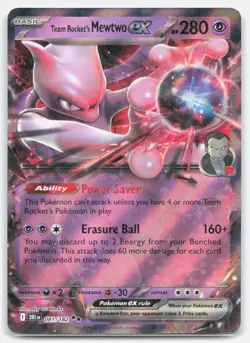 Team Rocket's Mewtwo ex 081/182 Double Rare Destined Rivals Pokemon Near Mint - Image 1