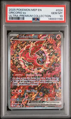 2025 POKEMON MEP EN-ME BLACK STAR PROMO #024 ORICORIO EX PSA 10 - Image 1