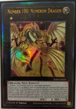 YuGiOh Number 100: Numeron Dragon Ultimate Rare 1st Edition RA01-EN039 - Image 1
