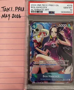 One Piece TCG Boa Hancock PRB01 OP01-078 Alt Art PSA 10 ENGLISH - Image 1