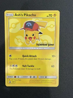 Pokemon Ash's Pikachu SM111 I Choose You! Promo Regular Card - Image 1