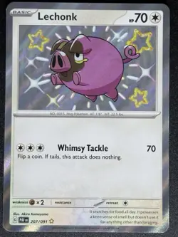 Lechonk 207/091 Baby Shiny Paldean Fates Pokemon Card TCG NM - Image 1