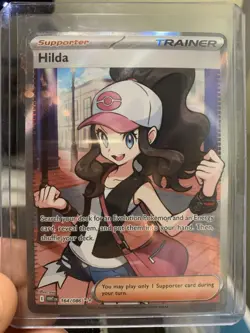 Hilda 164/086 Full Art Ultra Rare White Flare Holo Pokemon TCG Card - Image 3