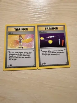 Pokemon Trainer Card Lot Gore 75/102, Detektor 74/102 German 1st Edition 1999 - Image 3