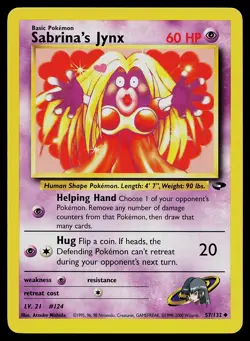 Pokemon Card Gym Challenge Sabrina's Jynx 57/132 Uncommon - Image 1