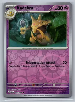 Kadabra SV: Scarlet & Violet 151 #064/165 Reverse Holo Pokemon Card - Image 1