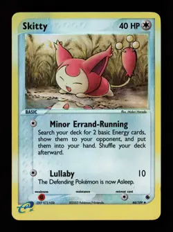 Skitty 44/109 Uncommon Reverse Holo Ruby and Sapphire Pokemon Card - Image 1