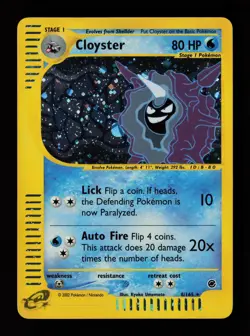 Cloyster 8/165 Holo Rare Expedition Pokemon Card - Image 1