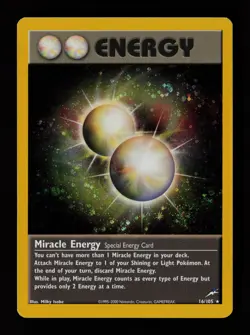 Miracle Energy 16/105 Holo Rare Neo Destiny Pokemon Card - Image 1
