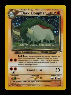 Dark Donphan 3/105 Holo Rare Neo Destiny Pokemon Card - Image 1