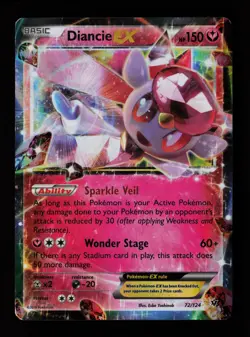 Diancie EX 72/124 Ultra Rare XY - Fates Collide Pokemon Card - Image 1