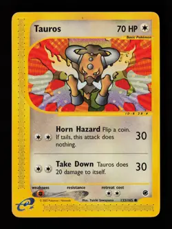 Tauros 133/165 Common Expedition Pokemon Card - Image 1