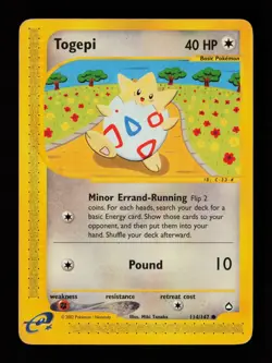 Togepi 114/147 Common Non Holo Aquapolis Pokemon Card - Image 1