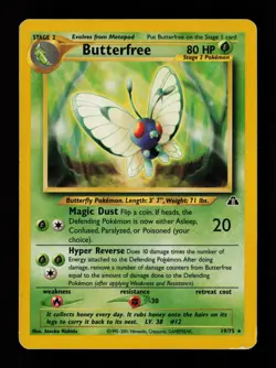 Butterfree 19/75 Rare Neo Discovery Heavily Played Pokemon Card - Image 1